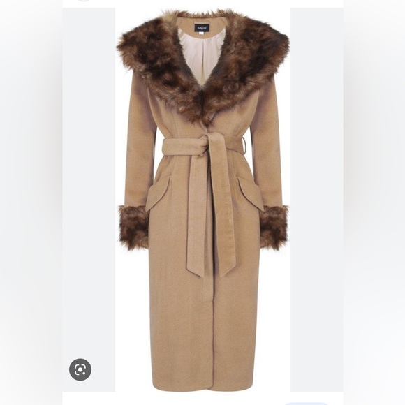 Collectif Pinup Vintage Madmen Carmella Coat Fur - Picture 2 of 5